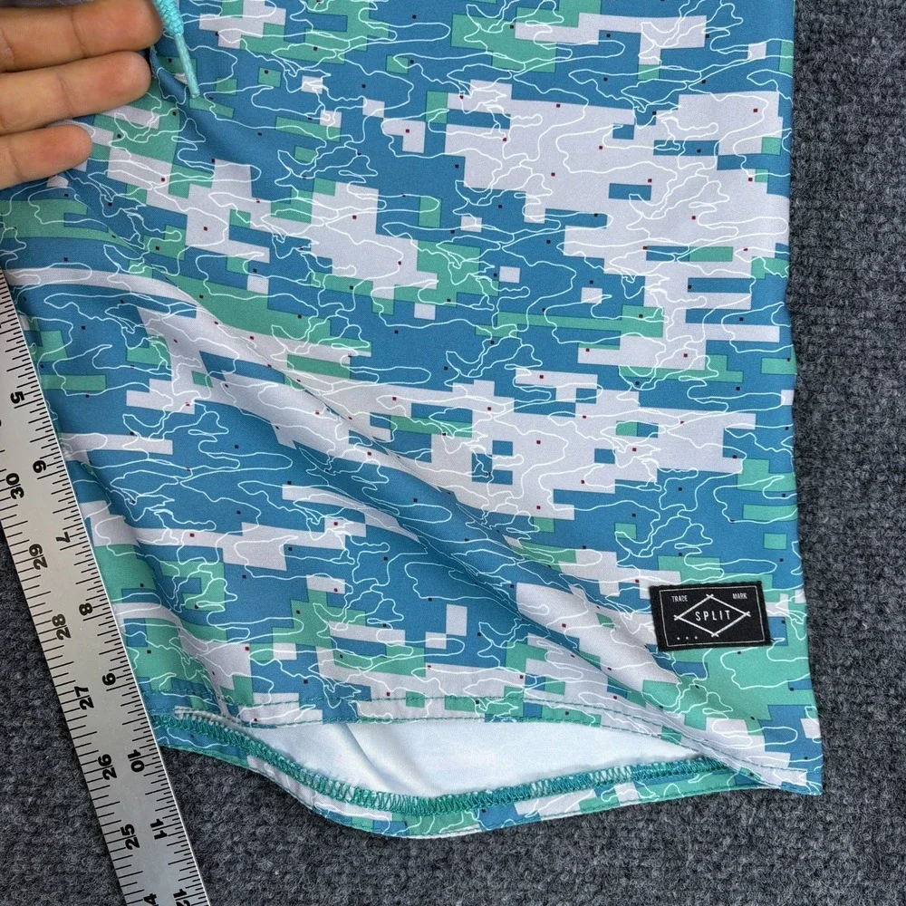 Split Co‎ Board Shorts Mens 37x9.5 Multi Camouflage Beachwear Drawstring Waist